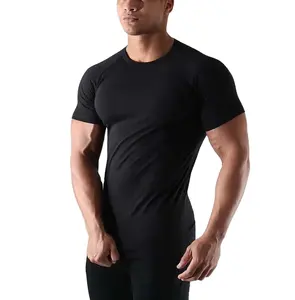 Sport Fitness Gym Dry Cool Fit Camisetas Bamboo Workout Tagless Running Custom 100% Camiseta de algodón Jersey en blanco Casual