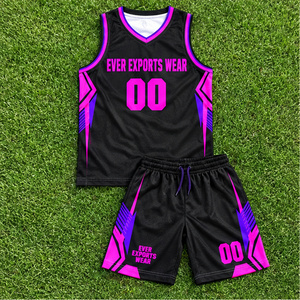 Uniforme de Baloncesto Negro y Magenta, Jersey sin Mangas y Pantalones Cortos a Juego con Gráficos Angulares Laterales, Impresión Personalizada para Club o Equipo - Product Image 3