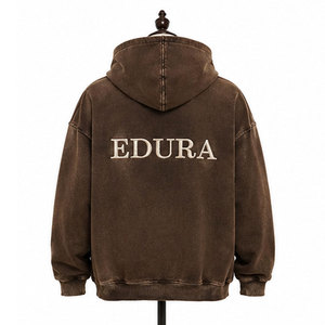 Nouveau Sweat à Capuche Homme Shamsher Sports 100% Coton Délavé à l'Acide Hiver Lourd 350g Respirant Style Streetwear - Product Image 2