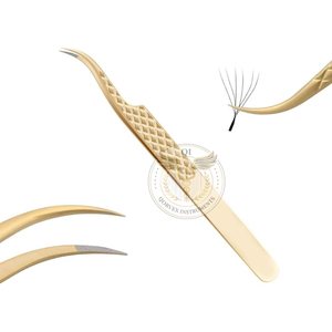 Pince à épiler en acier inoxydable pour extensions de cils et pince à angle de 90 degrés pour cils volume russe avec logo personnalisé – Outil de beauté - Product Image 1