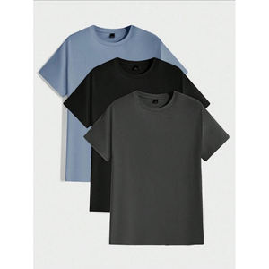 Camisetas de Hombre Nuevas de Alta Calidad, 100% Algodón, Ligeras, con Logotipo Personalizado, Color e Impresión a Elección, Hombros Caídos, Tallas Grandes - Product Image 1