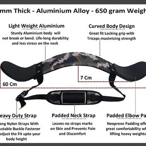 Barra de Ejercicios Ajustable para Sublimación, Barra Curl Blaster para Entrenamientos con Mancuernas, Personalizable con Impresión, Resistente y Portátil - Product Image 3