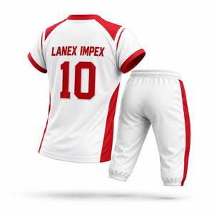 High Quality Men Custom American Football Uniform Practice Wear White Red Sublimation Print Breathable Polyester Adult Unisex - Product Image 3