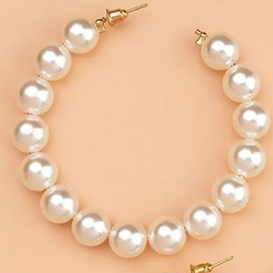 Pendientes de perlas elegantes a la moda, color blanco, pendientes de aro con perlas clásicas, accesorios de joyería de lujo para mujer, fiesta, boda - Product Image 3