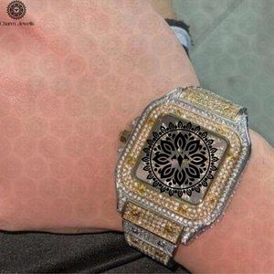 Montre de Luxe Charm Jewells en Acier Inoxydable, Boîtier 40mm, Verre Mécanique Lumineux, Style Hip Hop Élégant, Bracelet Unisexe 20mm, Étanchéité 10 Bar - Product Image 4