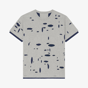 เสื้อยืดผ้าฝ้าย 100% ล้างสีแบบแอซิดวอช สไตล์วินเทจ ขาดๆ แบบแอซิดวอช เสื้อยืดผู้ชายทรงโอเวอร์ไซส์ ขายส่งเสื้อยืดล้างสีแบบแอซิดวอช พร้อมบริการ OEM ODM - Product Image 3