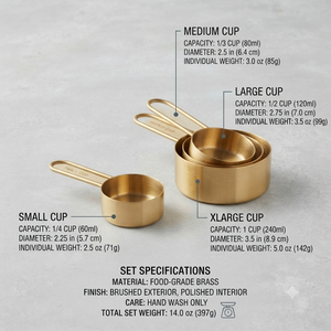 Pure Copper <b>Measuring</b> Cups Set 4 Piece Food Grade Baking & Cooking <b>Measuring</b> Cups Kitchen <b>Measuring</b> Tools Custom Logo OEM ODM - Product Image 5