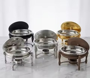 Chauffe-plat rond en métal de luxe moderne, isolé, avec poignée en bois durable, pour cuisinière à gaz et à induction - Product Image 5