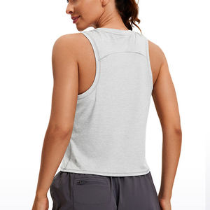 Achetez un débardeur de sport en coton 100% respirant et à séchage rapide, tricoté sur mesure, décontracté, sans manches, col rond, pour le yoga. - Product Image 2