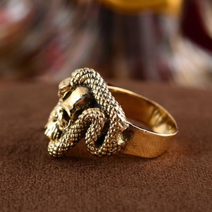 Antique Design <b>Skull</b> <b>Ring</b> Gothic Brass <b>Ring</b> For Men Antique Brass Finish Gothic Snake Design Punk Animal <b>Ring</b> Wholesale/OEM/ODM - Product Image 4
