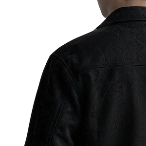 Mens Winter Solid Fleece Lined <b>Suede</b> Style Jacket Stand Collar Full Zip Front Long Sleeve Snap Cuff Side Pocket Casual Regular - Product Image 4
