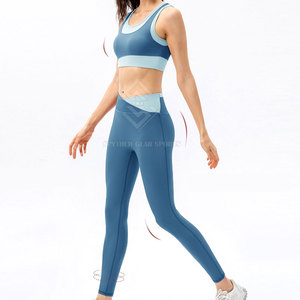 Ensemble de yoga durable à motif uni avec logo frontal, respirant et écologique, tenue de sport 2 pièces pour le fitness - Product Image 2