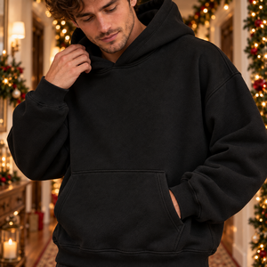 <b>Christmas</b> Graphic <b>Hoodie</b> Men Holiday Warm Seasonal OEM ODM Streetwear Style Outfit Low MOQ Winter Wear Manufacturer Festive - Product Image 4