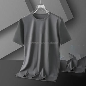 OEM Customized <b>Ice</b> Silk Polyester Short Sleeve Garment Dyed Eco-Friendly Slim Fit Men's Summer Thin Quick-drying T-Shirt - Product Image 2