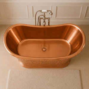 Baignoire ovale autoportante Daystar Trade en cuivre, de luxe, artisanale, classique, pour adultes, durable, sans couvercle - Product Image 3
