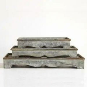 Plateau de service ovale moderne en métal galvanisé avec bordure et poignées couleur cuivre, ustensile de cuisine décoratif style ferme pour la maison et les événements - Product Image 6