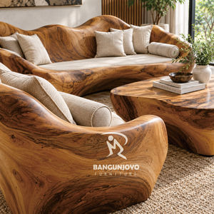 ชุดโซฟาไม้เนื้อแข็งสุดหรูทันสมัย - Product Image 3