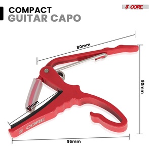 Paire de capodastres pour guitare 5 cordes, à changement rapide, pour guitare acoustique, électrique, banjo, mandoline ou ukulélé, rouge - Product Image 6