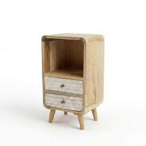 Modern Wooden Nightstand with Storage – Solid Wood Bedside Cabinet with Shelf Wooden Bed <b>Side</b> <b>Tables</b> with <b>Drawers</b> - Product Image 1