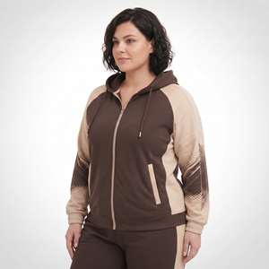 Plus Size Women's Zipper Hoodie Full Sleeve Hooded Fleece Jacket Casual Winter Wear Knitted Frencht Terry Track Hoodie Ladies - Product Image 1