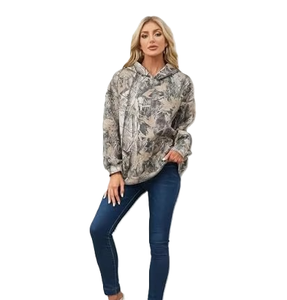 Sweat à capuche unisexe personnalisé avec logo camouflage, imprimé camouflage, vente en gros, automne-hiver, extérieur, polaire, marque privée, pour femmes - Product Image 4