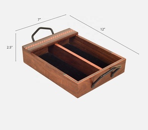 Cubiertos de madera de acacia clásicos hechos a mano, organizador de cubiertos, Caddy, Fabricante Mayorista, exportador - Product Image 4