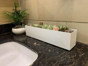 Modern <b>Rectangular</b> Stainless Steel Long Planter Box White Powder Coated Metal Indoor Outdoor Flower <b>Pot</b> for Home Garden Balcony - Product Image 3