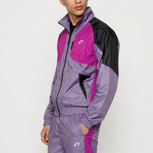 ชุดวิ่งผู้ชายแบบ 2 ชิ้น ผ้าไนลอนระบายอากาศได้ดี พร้อมแถบสะท้อนแสง UV ชุดกันลมแบบมีซิป เสื้อแจ็คเก็ตและกางเกงขาสั้น - Product Image 5