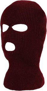 Unisex Burgundy <b>Full</b> <b>Face</b> <b>Balaclava</b> Mask Breathable Waterproof Outdoor Spandex Polyester Solid Color Casual Adult Headwear - Product Image 4