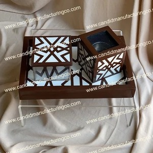 ชุดเตาเผาเครื่องหอมอะคริลิคฝังลาย พร้อมถาดใส่บาคูร์ ชุดของขวัญเครื่องกระจายกลิ่นอูด - Product Image 5