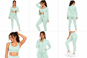 Women 3 Piece Fitness Yoga Set Wholesale Gym <b>Workout</b> Leggings Sports Top <b>Jacket</b> Lightweight Breathable Stretch - Product Image 5