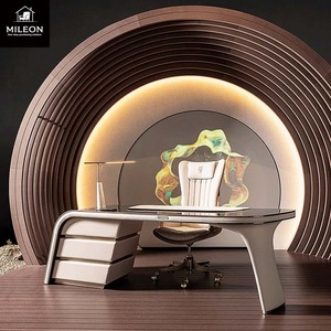 Bàn Phong Cách Hậu hiện đại của Ý, thiết kế gỗ rắn nhẹ, sang trọng, tối giản, Bàn Máy Tính có hình dạng không đều có thể tùy chỉnh - Product Image 1