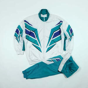 Wholesale Retro 90s Vintage Windbreaker Set Custom Men Women Sportswear Tracksuit Two Piece Jogger Sets Windproof Activewear - Product Image 1