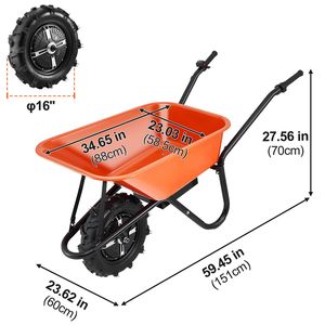 Chariot à roues électrique 500W 5 Cu. Chariot de jardin utilitaire à benne basculante, capacité de charge 330 lb, réservoir d'eau 100L, capacité de charge 500kg, poignée métallique - Product Image 5