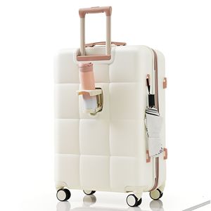 3 pezzi da 20 pollici con guscio rigido in ABS bianco Set bagaglio porta porta USB aereo certificato bagaglio a mano con supporto Spinner ruote - Product Image 5
