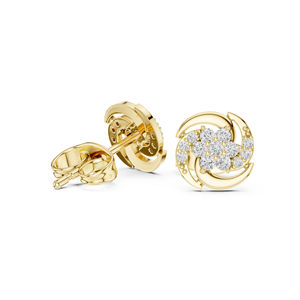 Pendientes de compromiso de oro rosa de 14 quilates con diamantes cultivados en laboratorio para mujer |   Diamante Cultivado Nuevo - Product Image 4