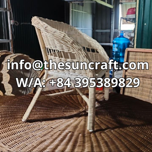 Ensemble chaise et table bébé en rotin naturel, meubles en osier faits à la main pour la décoration de la chambre d'enfant, siège bébé durable et écologique - Product Image 5