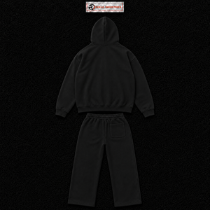 Ensemble de survêtement noir personnalisé pour homme : sweat à capuche zippé et pantalon de jogging – Vente en gros, molleton uni, vêtements de sport décontractés, streetwear - Product Image 6