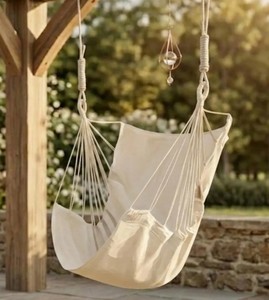 Fauteuil suspendu en tissu doux avec sac de transport, hamac portable pour intérieur et extérieur, idéal pour balcon, dortoir, patio, détente - Product Image 2