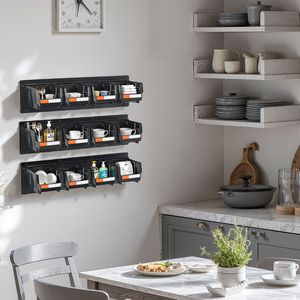 Contenitori da Parete Impilabili 12 in Plastica con 3 Guide Metalliche, Viti, Dadi e Bulloni - Categoria Prodotto: Organizzazione a Parete - Product Image 2