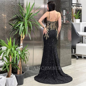 Janc ember TK34-18 Shiny Sexy V-Ausschnitt Split Pailletten Meerjungfrau Abend party Prom - Product Image 2