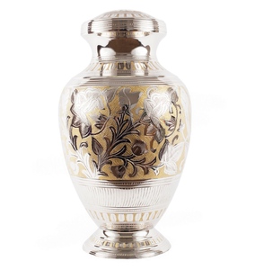 Hermosa urna conmemorativa de cenizas para adultos, estilo americano/europeo, con hoja de estaño y latón completamente grabada, para almacenamiento de cenizas. - Product Image 4