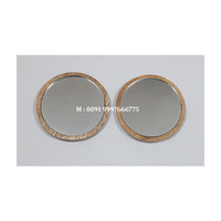 Derniers Miroirs Ronds Faits Main en Nacre Blanche et Bois avec Finition au Design Unique Poli, Idéaux comme Miroir de Poche