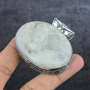 Pendentif Solitaire en Pierre Naturelle d'Huître Épineuse, Plaqué Argent Tibétain, Forme Ovale, Style Bohème Vintage, Bijou Cadeau Anniversaire - Product Image 2