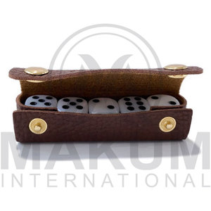 square shape leather <b>dice</b> pouch with botton and customized logo in very cheap price - Product Image 2
