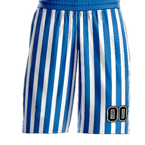 Conjunto de Uniforme de Baloncesto Personalizado con Rayas Azules y Blancas, Unisex, Sin Mangas, Cuello en V, Malla Sublimada Transpirable para Adultos - Product Image 5