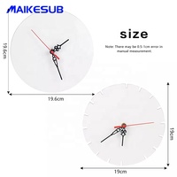 Almacenes-Reloj de mdf con sublimación, forma redonda normal, tablero de reloj con prensa térmica para Decoración