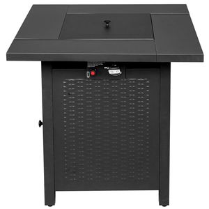 Tavolo con Braciere Rettangolare da Esterno da 28 Pollici, 50000 BTU, Braciere a Gas con Pietra Vulcanica, Colore Nero - Product Image 6