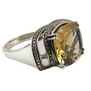 ซันเซ็ทลับ!! เบาะสีเหลืองซิทริน925แหวนเงินสเตอร์ลิงเครื่องประดับเงินสวยแหวนอัญมณีแฮนด์เมด - Product Image 1