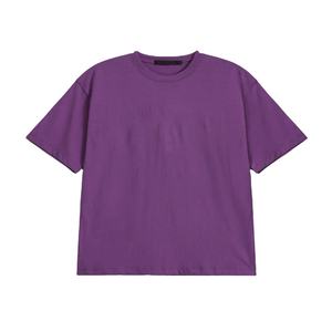 เสื้อยืดผ้าฝ้ายขนาดใหญ่พิเศษของผู้ชายเสื้อโอเวอร์ไซส์ผ้าคอตตอนไหล่ตกสีพื้นผ้าคอตตอน - Product Image 2